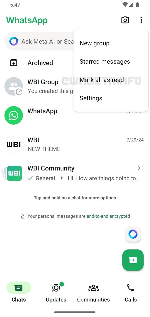 Nueva función de WhatsApp Beta (WABetaInfo)
