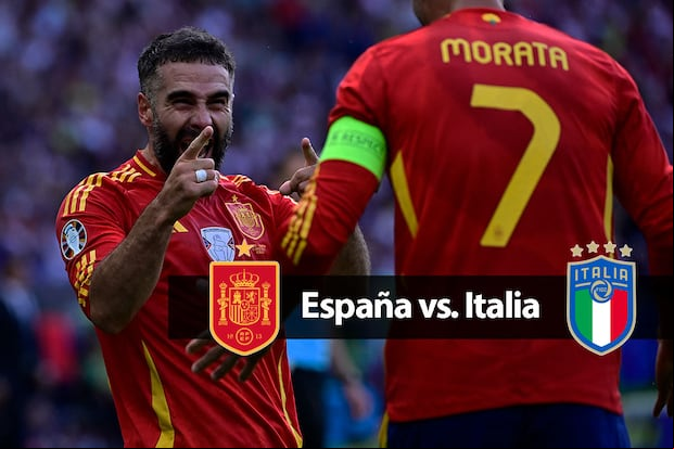 España juega contra Italia por la segunda fecha del grupo B de la Eurocopa 2024 en el Veltins-Arena, en la ciudad de Gelsenkirchen. (Foto. AFP/Composición Depor)