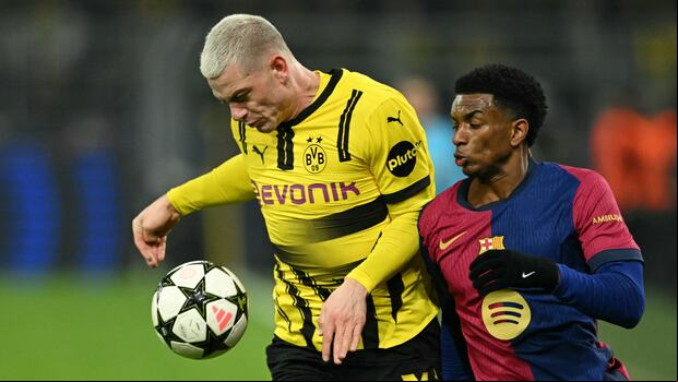 En su último enfrentamiento, el FC Barcelona venció al Borussia Dortmund 3-2 en la fase liga de la Champions League 2025. (Foto: AFP)