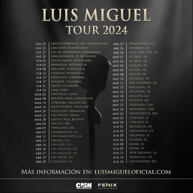 Lista oficial de los conciertos del "Sol de México" (Foto: Luis Miguel / Instagram)