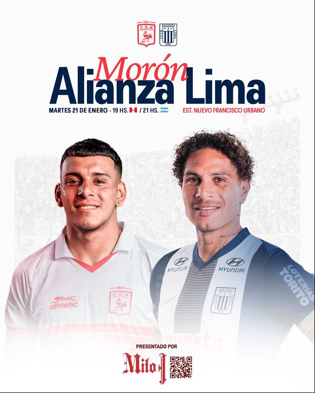 Deportivo Morón anunció el amistoso ante Alianza Lima en sus redes sociales.