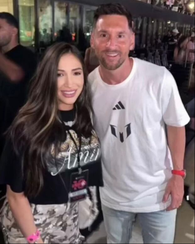 Junto a Messi, tras asistir a verlo con el Inter Miami (Foto: @estefanys_23 / Instagram)