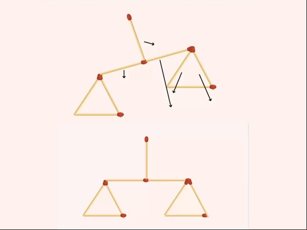 RETO MATEMÁTICO | En esta imagen te muestro cómo debías mover las 5 cerillas para equilibrar la balanza.