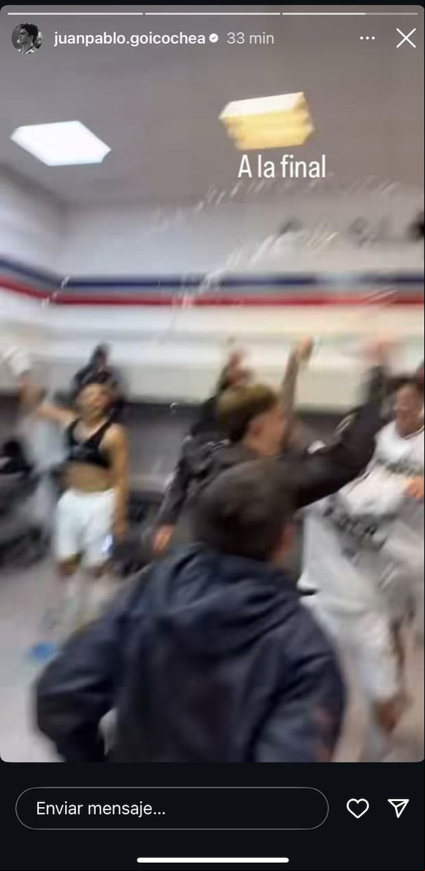 La publicación de Juan Pablo Goicochea tras el pase de Platense a la final de la Liga Profesional Argentina. (Captura)