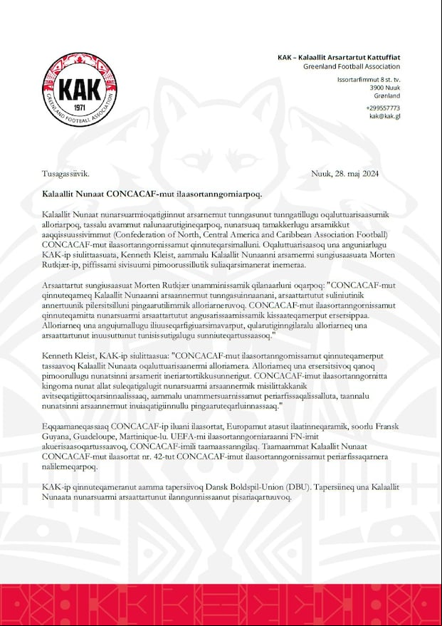 Federación de Fútbol de Groenlandia solicitó unirse a la Concacaf. (Foto: Difusión).