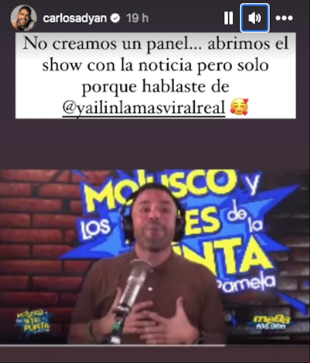Carlos Adyan asegura que no crearon un para hablar sobre los comentarios de Jorge Pabón "El Molusco" (Foto: Carlos Adyan / Instagram)