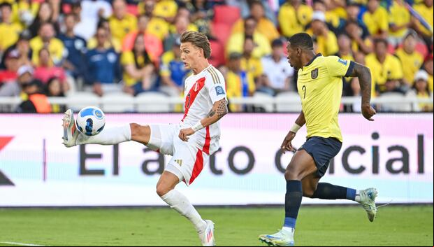 Oliver Sonne debutó en Eliminatorias en el partido ante Ecuador en Quito. (Foto: FPF).