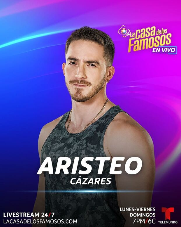 Aristeo Cazares cuando fue oficializado para la tercera temporada de "La casa de los famosos 3" (Foto: Telemundo)