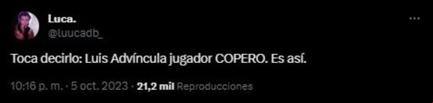 Los elogios de los hinchas de Boca a Luis Advíncula en redes sociales. (Captura: Twitter)