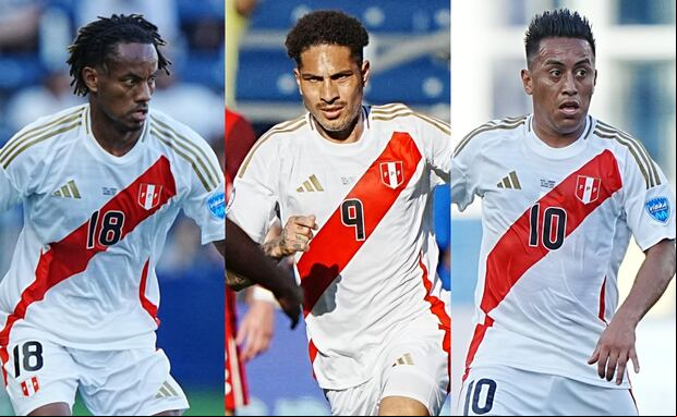 André Carrillo, Paolo Guerrero y Christian Cueva son las 'apuestas' de Jorge Fossati para esta Copa América. (Fotos: Prensa FPF)