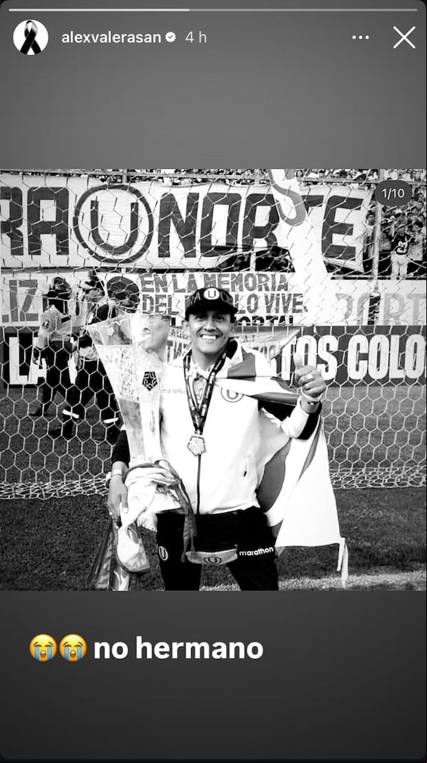 Mensaje de Alex Valera tras fallecimiento de César Vega, utilero de Universitario de Deportes. (Foto: Captura).