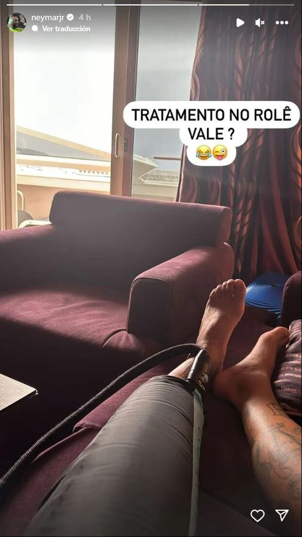 Neymar no pierde el tiempo y se recupera durante las fiestas del crucero.
