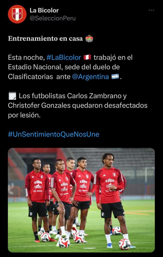 La Selección Peruana anunció las desconvocatorias de Zambrano y 'Canchita'. (Imagen: Captura)