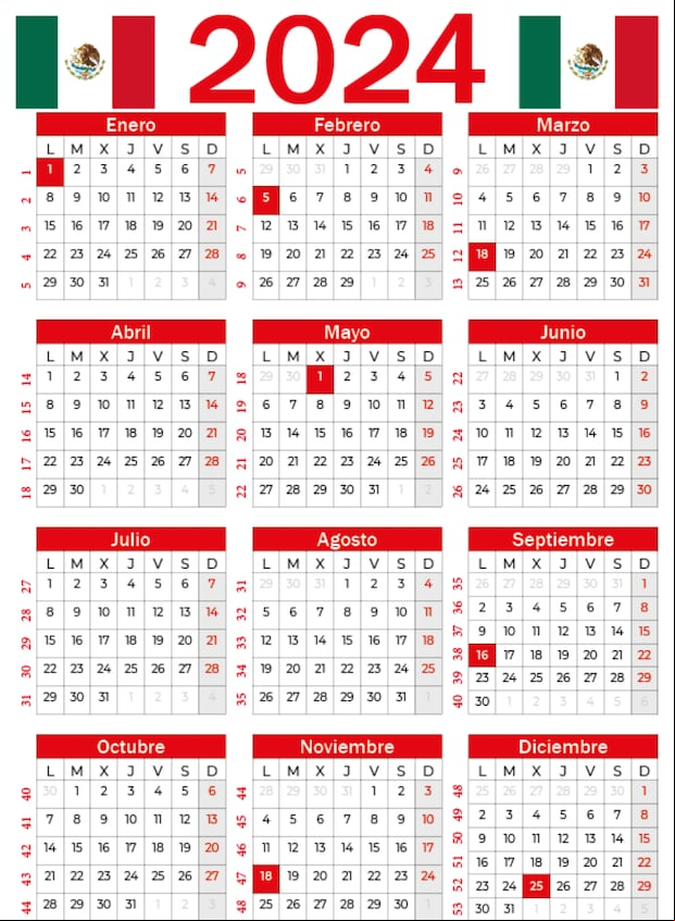 Días festivos 2024 en México: revisa el calendario y los días puente (Foto: Internet)
