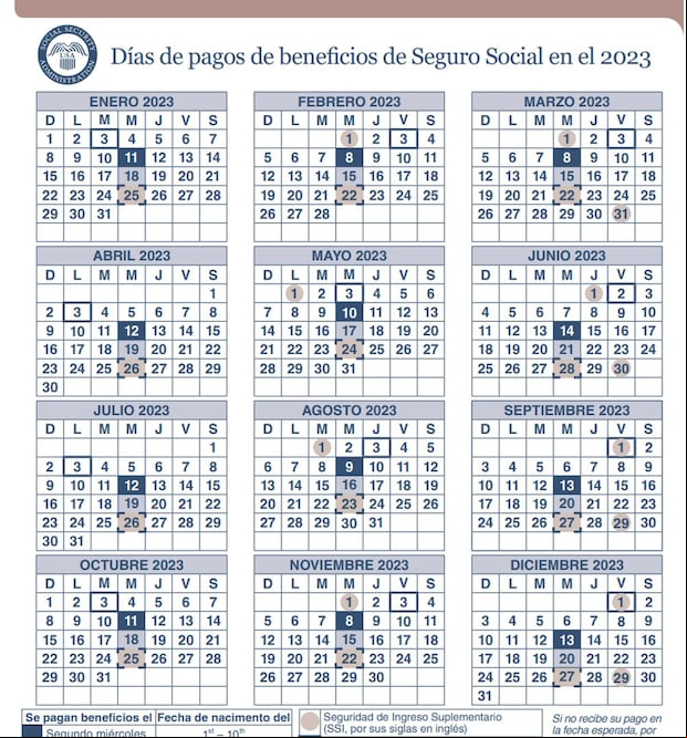 Calendario de pago se inicia los 1 de cada mes, pero si cae feriado o fin de semana se paga antes (Foto: SSA)