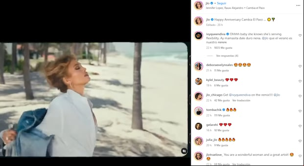 Jennifer Lopez publicó un peculiar enunciado en Instagram haciendo referencia a una de sus canciones (Foto: Jennifer Lopez / Instagram)