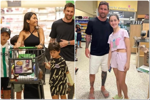 Messi no pudo evitar ser reconocido por sus fanáticos.