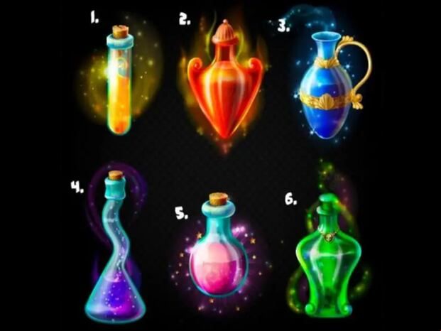 TEST VISUAL | Esta imagen te muestra seis pociones mágicas. Debes escoger una. (Foto: namastest.net)
