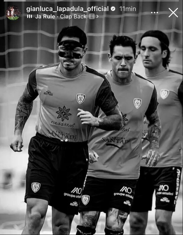 Gianluca Lapadula publicó una foto entrenando con el plantel de Cagliari. (Foto: Captura de Instagram)