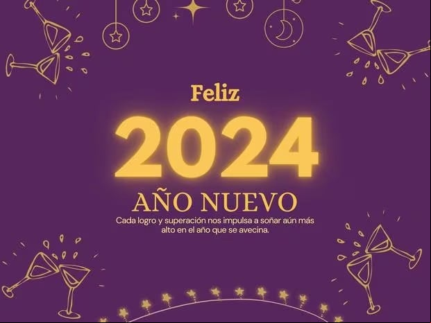 Imágenes con frases para la celebración del Año Nuevo 2024. (Foto: Internet)