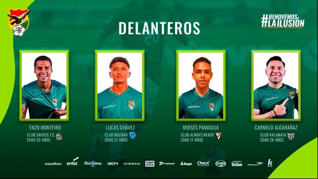 Lista de la Selección de Bolivia para las fechas 7 y 8 de las Eliminatorias 2026. (Foto: Bolivia)