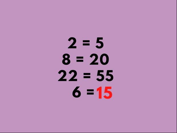 RETO MATEMÁTICO | El número faltante es 15 y es producto de multiplicar a 6 por 2,5.
