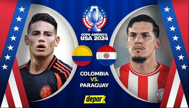 Colombia y Paraguay juegan por la fecha 1 de la Copa América 2024. (Diseño: Depor)