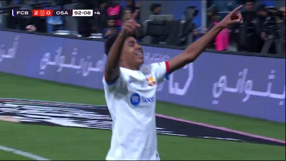 Gol de Lamine Yamal para el 2-0 del Barcelona vs. Osasuna. (Vídeo: X).