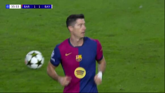 Gol de Robert Lewandowski para el 2-1 de Barcelona. (Vídeo: ESPN).