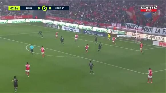 Kylian Mbappé se convirtió en autor del primer gol del partido entre PSG vs. Reims. (Video: ESPN)