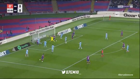 Gol de Vitor Roque para para el 1-0 del Barcelona vs. Osasuna. (Vídeo: X).