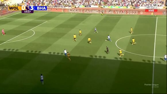 La segunda asistencia de Enciso para el 4-0 de Brighton sobre Wolves. (Video: ESPN)
