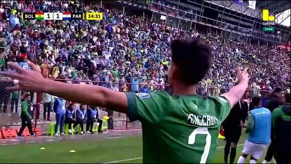 Gol de Miguel Terceros para el 2-1 de Bolivia vs. Paraguay por Eliminatorias 2026. (Video: Latina)