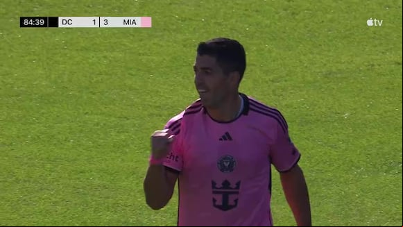 Gol de Luis Suárez para el 3-1 de Inter Miami vs. DC United. (Video: Apple TV)
