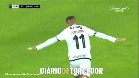 Gol de Philippe Coutinho para el 1-0 del Melgar vs. Vasco da Gama por la Copa Sudamericana 2025 (Video: Paramount).