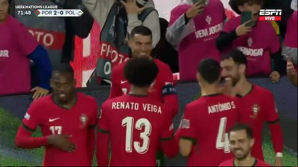 Cristiano Ronaldo anotó de penal en Portugal vs. Polonia. (Video: ESPN)