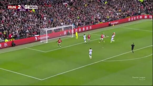 El segundo gol de Alejandro Garnacho para el 3-0 de Manchester United sobre West Ham. (Video: ESPN)