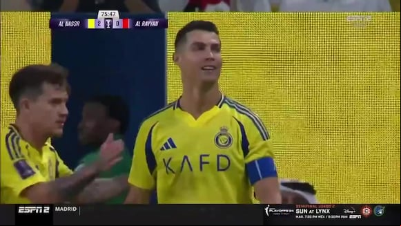 Gol de Cristiano Ronaldo para el 2-0 de Al Nassr vs Al Rayyan. (Video: ESPN)