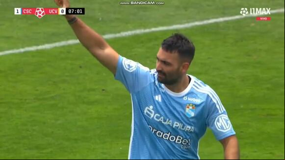 Gol de Martín Cauteruccio para el 1-0 de Sporting Cristal vs César Vallejo. (Vídeo: Liga 1 MAX).