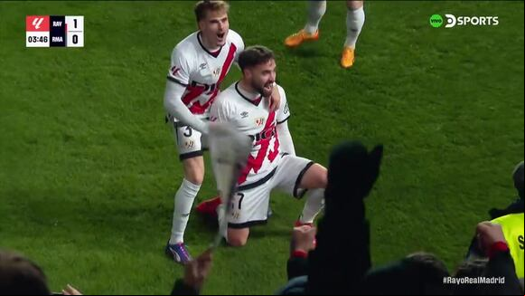 Gol de Unai López para Rayo Vallecano vs. Real Madrid. (Video: DSPORTS)