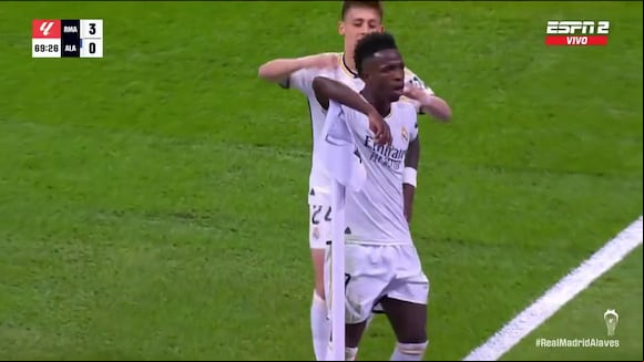Gol de Vinícius para el 4-0 de Real Madrid vs Alavés. (Video: ESPN)