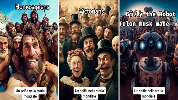 Inteligencia Artificial recrea cómo hubieran sido los selfies de la historia humana en distintas etapas