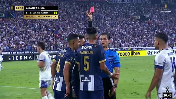 Carlos Zambrano es expulsado en el Alianza Lima vs Talleres por Copa Libertadores. (Video: Telefe)
