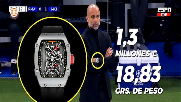 El lujoso y exclusivo reloj que usó Pep Guardiola en el reciente partido del City en la Champions